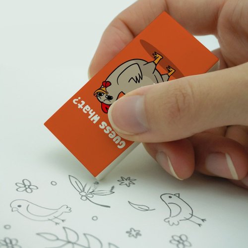 Guess What Chicken Butt Funny Eraser Set of 2