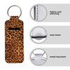 ENLACHIC 3 Pcs Cute Print Chapstick Holder Keychain Lip Balm Holder Sleeve Pouch Clip-on Lipstick Holder Keychains for Women Girls,Leopard Print