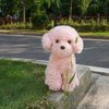 WEIGEDU Pink Puppy Dog Stuffed Animals Plush Toys, Pink Poodle Bichon Frise Maltese Stuffed Dog Plush, 12.6 inches