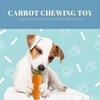 Jumbostone Dog Chew Toy, Natural Rubber Carrot Squeaky Dog Toys for Aggressive Chewers, Indestructible Dog Toys for Small and Medium Dog (Orange)