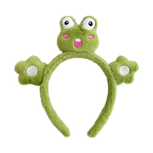 AEGYPIUS Frog Headband Adult, 8.26 x 7.48 Inches Plush Frog Eyes Headband Frog Ears Headband, Frog Head Band Frog Accessories Frog Eye Headband Frog Hair Band for Women and Girls