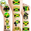 100 PCS Jamaica Flag Temporary Tattoos Themed Birthday Party Decorations Supplies Favors Decor Yellow Green Jamaican Palm Tree Tattoo Stickers Gifts For Game Kids Boys Girls Classroom School Prizes