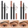 Magic Eyebrow Pencil 4-Tip, 3D Waterproof Sweat-proof Microblading Eyebrow Pencil Contouring Pen with 4 Fork, Long Lasting Eyebrow Microblade Eyebrow Pencil (Light Brown)