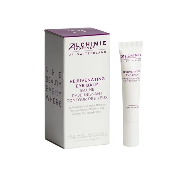 Alchimie Forever Rejuvenating Eye Balm | Hydrating Anti-Aging Eye Cream with Jojoba and Cocoa Butter, European Blueberries, Vitamin K | Reduce Dark Under Eye Circles and Premature Aging | 0.5 fl oz