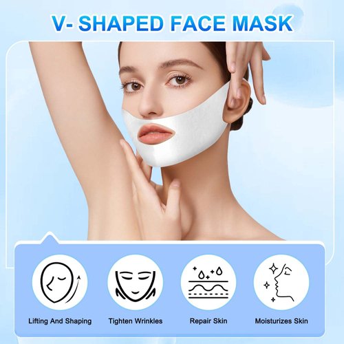 YOUSHEME 2024 New Bloskin Double Chin Mask Reusable,Bloskin Lifting Face Mask,V Line Lifting Mask for All Skin Types for Lifting and Firming the Face (5Pcs)