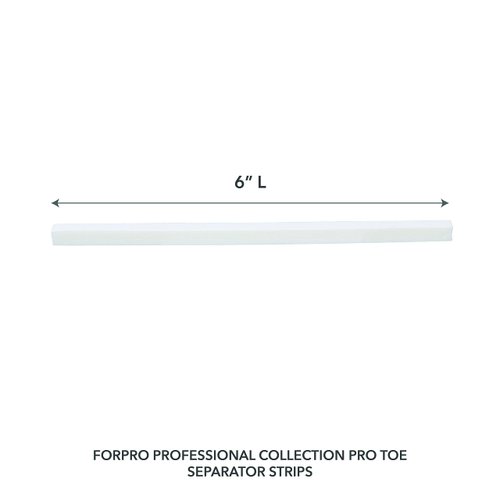 ForPro Toe Separator Strips, Individual Pedicure Toe Separators, 6” L, White, 100-Count