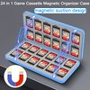 QIANRENON 24 in 1 Game Cassette Magnetic Organizer Case Micro SD Game Card Storage Case, Holds 24 NDS Cassette+24 MicroSD Card, Storage NDS Switch OLED Switch Lite Card, Blue/Astronomical Pattern