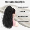Ponytail Extension for Black Women Deep Curly Drawstring Ponytail 20 Inch Afro Kinky Curly Clip in Pony Tails Hair Extensions Curly Synthetic Soft Fluffy Ponytail for Daily Use