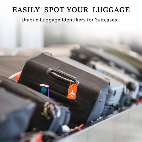 Silicone Luggage Tag for Suitcase, Bag Tags for Backpacks Baggage Handbag School Instrument Tag Label Travel Essentials by Gostwo（Orange）