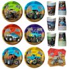 K1tpde Monster Truck Party Tableware - 90PCS Monster Truck Theme Party Paper Plates Set Checkered Flag Monster Truck Birthday Decorations Monster Plates Disposable Paper Cup Napkins Party Supplies