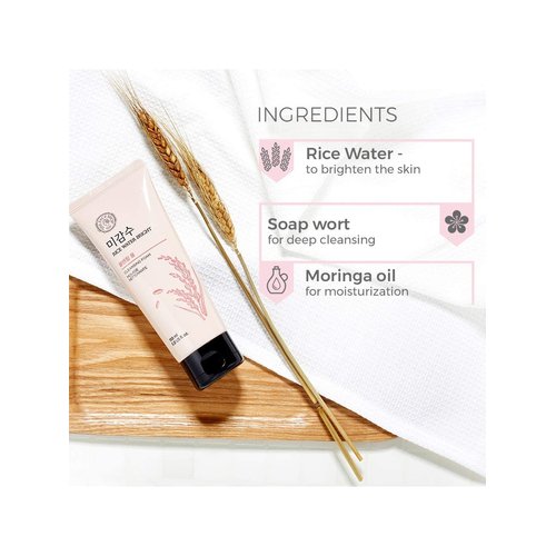 BETT Cleansing foam 150ml with Rice Water for Brighten the Skin | Soap Wort for Deep Cleansing |Moringa Oil for Moisturization | Face Wash for Men and Women