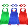 D.Q.Z Kids Superhero-Capes and Masks for Boys Girls Bulk, Children Super Hero Toys Dress Up Costume Birthday Party Favors, 3 Pack