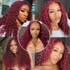 99j Human Hair Bundles Burgundy Water Wave Bundles Human Hair Red Bundles 20 22 24 inch Dark Red Wet and Wavy Bundles Human Hair Extensions