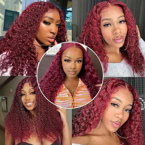 99j Human Hair Bundles Burgundy Water Wave Bundles Human Hair Red Bundles 20 22 24 inch Dark Red Wet and Wavy Bundles Human Hair Extensions