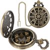 Mini DND Dice Set with Steampunk Hollow Gear Pocket Watch Shell Case, 7pcs Polyhedral Metal D&D Dice, DND Gifts with Gift Box for DND Fans, Role Playing Board Games Accessories