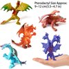 GIDGOD 12Piece Dinosaur Model Realistic Flying Dragon Gift Box Toy, 4 inch sci-fi Game Monster Triceratops Pterodactyl Party Gifts Boys Hobbyist Prize