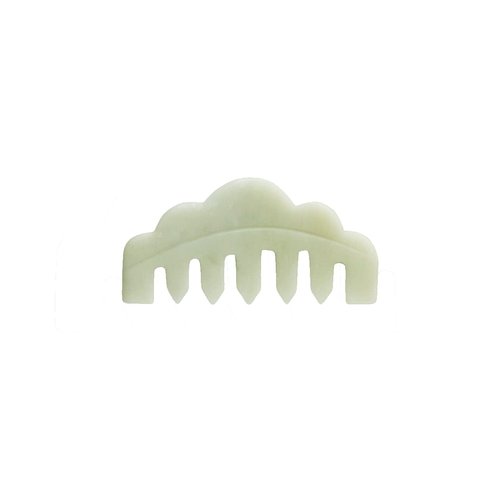 Mount Lai | Hand-Carved Natural Jade Massaging Gua Sha Comb | Gua Sha Jade Comb Scalp Massager and Gua Sha Scraping Tool | Balances and Cools Scalp, Promotes Relaxation and Blood Circulation