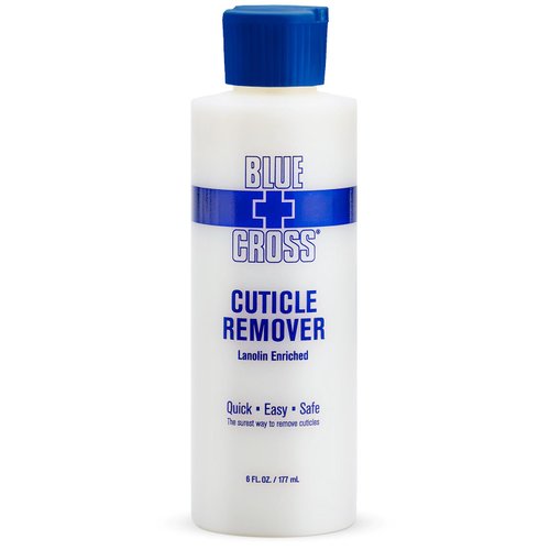 Blue Cross Cuticle Remover Liquid, Cuticle Softener for Nails, Professional Nail + Cuticle Care with Lanolin for Brittle Nails, Hang Nails, Hydrating, Moisturizing, Dry Cuticles, Made in USA, 6oz