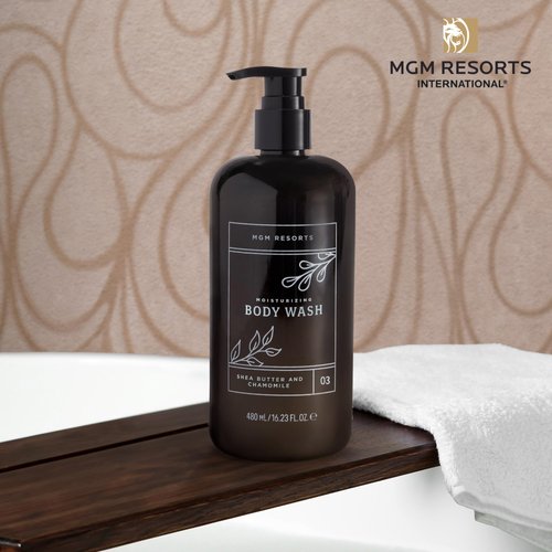 MGM Resorts Body Wash - Shea Butter & Chamomile - Scent of Fig, Cranberry & Bergamot - Hotel Body Wash - 16.23 oz