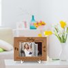 Wood Picture Frame with Wood Stand, Footprint Photo Frame Tabletop Display - Baby, Shelf Desk Decor Gift for Pregnant Mom New Dad Mother-to-be, Home Decor Supplies, Fits 4x6" Horizontal -27