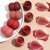 Rayberro 4 Pack Matte Ink Lip Glaze Lipstick Set, Lip Gloss Set, Cute Pinecone Shape Lipstick Makeup Set, Long Lasting Wear Non-Stick Cup Not Fade Waterproof Sweatproof Lipsticks Lip Balm Lip Care