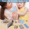 Cash Register Toys Pretend Play Calculator, Credit Card and Scanner Wooden Cash Register Toy Play Food for Boys & Girls Ages 3 4 5 6 7 Year Old as Preschool Gift for Kids