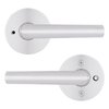 Kwikset Milan Interior Privacy Door Handle with Lock, Door Lever For Bathroom and Bedroom, Polished Chrome Reversible Keyless Push Button Lock Door Lever