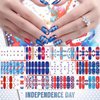JERCLITY 168 Pieces 12 Sheets Independence Day Nail Wraps for Women 4th of July Nail Polish Strips Patriotic American Flag Nail Strips Self-Adhesive Nail Stickers for Memorial Day