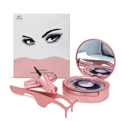 Fermosa Reusable Magnetic Eyelashes and Eyeliner Kit, Magnetic Eyeliner and False Eyelashes, Easy Fake Lashes for Beginners, No Glue, 2 Pairs – Long and Extra Long
