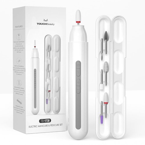 Electric Nail Drill, TOUCHBeauty Cordless Nail Drills for Acrylic Nails Professional, Cordless Electric Nail File for Acrylic Gel Nails, Portable Electric Nail Drill Machine for Home Salon