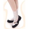 Geyoga 4 Pairs Women's Lace Ankle Socks Ruffle Frilly Socks Mesh Lace Loose Socks Slouch Socks Ankle High Socks for Women(White, Apricot, Medium)