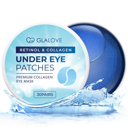 Glalove 30 Pairs Under Eye Patches: Retinol Collagen Eye Gels Pads - Eye Mask for Dark Circles, Wrinkles Puffy & Bags - Anti-Aging & Rejuvenating Eye Masks Women & Men