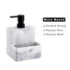 zccz Soap Dispenser with Sponge Holder, Marble Look Liquid Hand and Dish Soap Dispenser Pump Bottle and Sponge Holder 2 in 1 for Kitchen Sink Bathroom Counter Storage and Organization