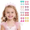 EleMirsa 16 Pairs Kids Clip On Earrings for Girls Jewelry Earrings Princess Game Dress Up Pretend Play Earrings for Little Girls Earrings Set Gift Box