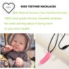 Teething Necklaces,Silicone Teether Necklace 3 Packs,Chew Necklaces for Sensory Kids Adults,Soft Leaf Feather