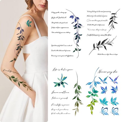 ROARHOWL words temporary tattoos for women and men Inspirational, proverb, Bible, religion, gospe...
