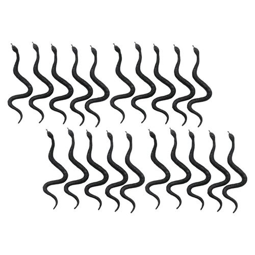 Happyyami 100pcs Plastic Snakes Rain Forest Snakes Rubber Snakes Assorted Colorful Fake Snake for Halloween Party Favors Decoration Prank