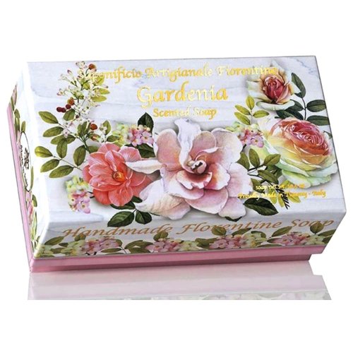 Saponificio Artigianale Fiorentino - Gardenia Scented Soap 10.5 oz. Luxury Single Bath Soap Bar. Made in Italy.