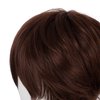 Swiking Mens Short Brown Wigs Women Fluffy Curly Hair Anime Cosplay Party Daily Costume Pixie Women Wig Unisex Full Wig(Brown)