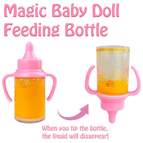 BNUZEIYI Baby Doll Accessories - Feeding and Caring Set with Bottles Doll Diaper and Changing Mat, Doll Stuff Clothes fit 14-16 Inch Doll, 18 Inch Doll Pretend Play Set for Girls Gift
