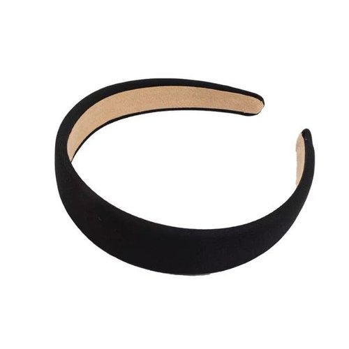 1Pc Black Padded Headband for Women,Wide Sponge HeadBands Plain Solid Hair Band Hoops Vintage Yoga Head Bands Fashion Elastic Hairband Accessories Easy to Use Beauty and Personal Care,Hair Accessories