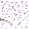 LPBeads 6400 Pieces Pink AB Hotfix Rhinestones Flat Back 5 Mixed Sizes Crystal Round Glass Gems with Tweezers and Picking Rhinestones Pen