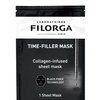 Filorga Time-Filler Super Smoothing Face Mask, Sheet Mask Soaked in Renewing Serum with Collagen and Polysaccharides For Visibly Smoother Skin in 15 Minutes, Hydrating Facial Treatment, .67 fl. oz.