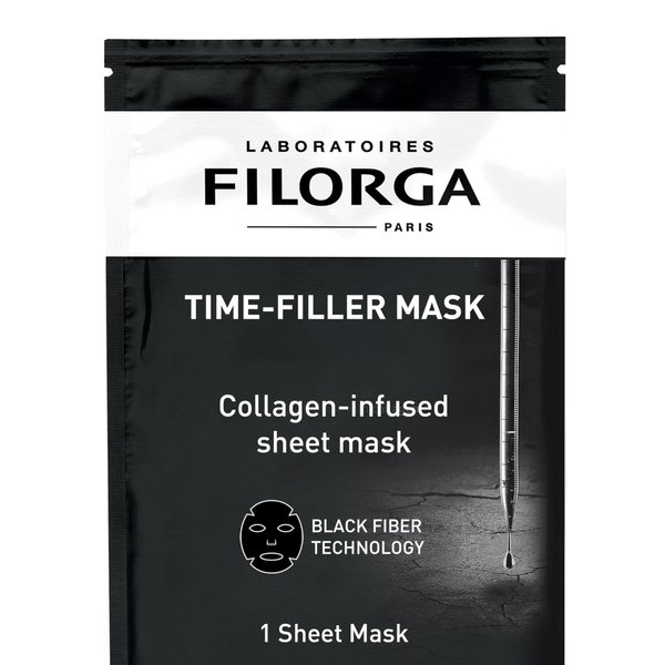 Filorga Time-Filler Super Smoothing Face Mask, Sheet Mask Soaked in Renewing Serum with Collagen and Polysaccharides For Visibly Smoother Skin in 15 Minutes, Hydrating Facial Treatment, .67 fl. oz.