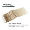 Sassina 16 Inch Balayage Invisible Tape in Hair Extensions Human Hair Chestnut Brown to Platinum blonde Real Hair Extensions Tape in Double Side Glue in Real Hair Extensions 50g 20pcs/per set, B8-60