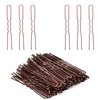 Hair Pins for Buns, IKOCO 2.4 inch U Shaped Hair Pins Brown Hair Bun Pins for Women Girls with Storage Box
