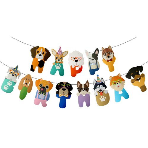 Dog Themed Birthday Party Supplies Dog Party Decorations Happy Birthday Banner Dogs Dog Party Decorations Puppy Birthday Banner