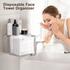 Disposable Facial Towel Storage Box Acrylic Towel Container Box Compatible with Clean Skin Club Clean Towel XL Wall-Mounted Makeup Organizer with Drawer for Face Towel (Excluding Facial Towels)