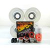 Big Boy 70mm Gel Solid Skateboard Wheels + ABEC 7 Bearings Spacers (Gel Clear)