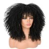 ANNISOUL 16Inch Curly Wigs for Black Women Black Afro Bomb Curly Wig with Bangs Synthetic Fiber Glueless Long Kinky Curly Hair